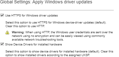 Illustrates the list of Windows device drivers on the Windows Driver Updates: Repository page.