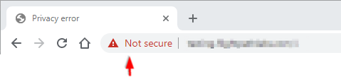 Not-secure warning icon in Chrome.
