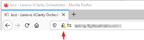 Not-secure warning icon in Firefox