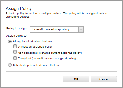 Illustrates how to assign a compliance policy to multiple devices.