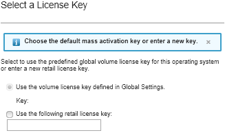 Illustrates the fields on the Select License Keys dialog.