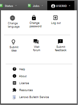 Illustrates the Change Password menu.
