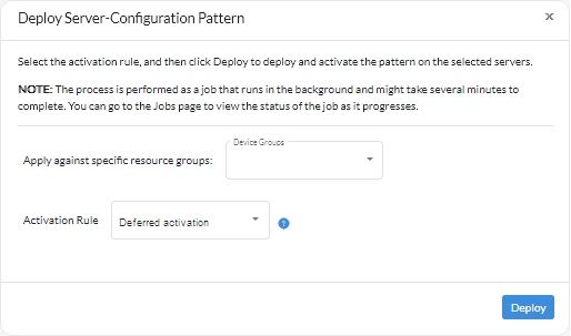 Delpoy Server-Configuration Pattern dialog